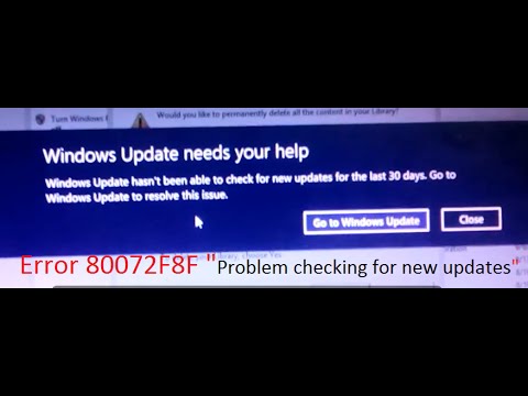 80072f8f Update Error Windows Vista